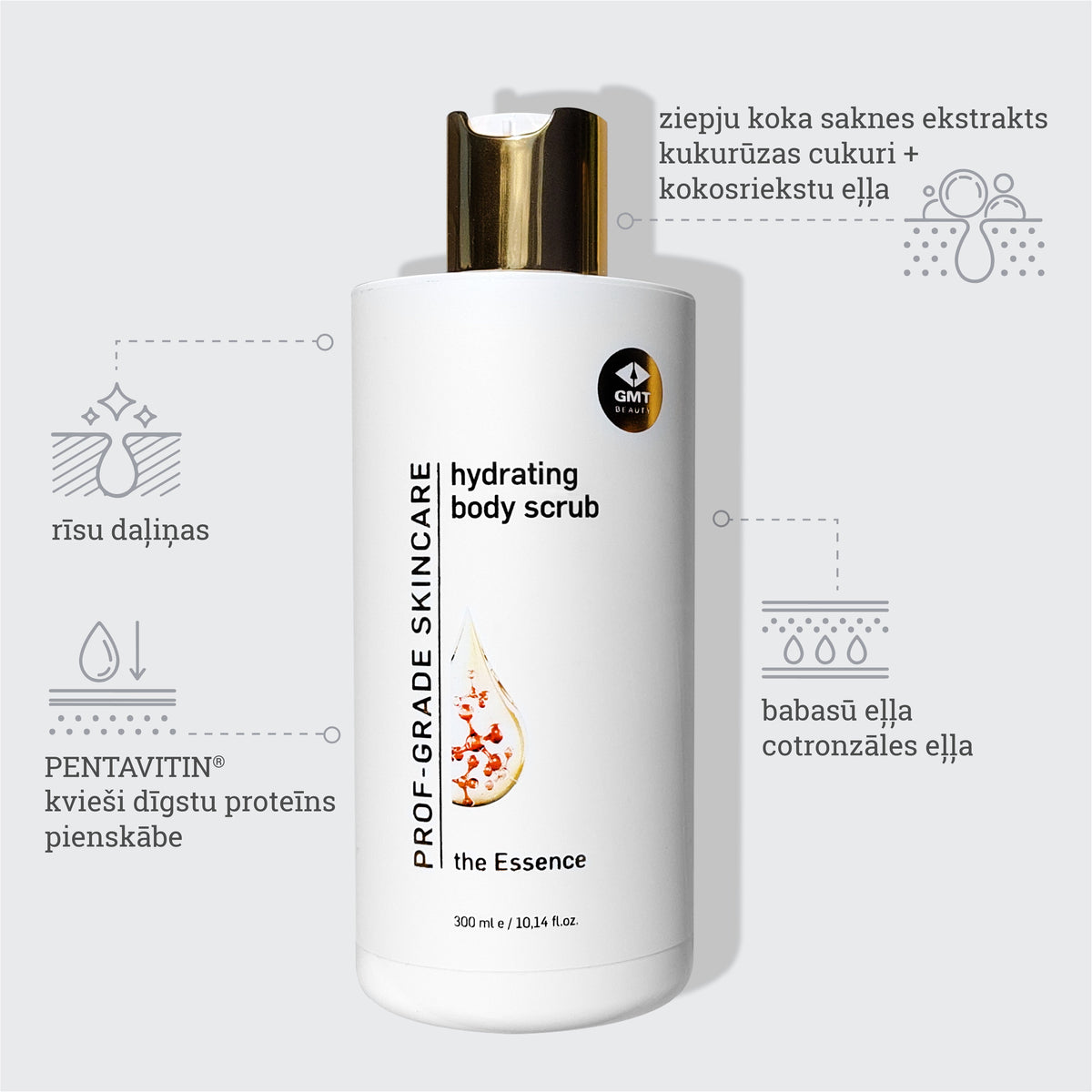 Mitrinošs skrubis ķermenim (Hydrating body scrub), 300ml