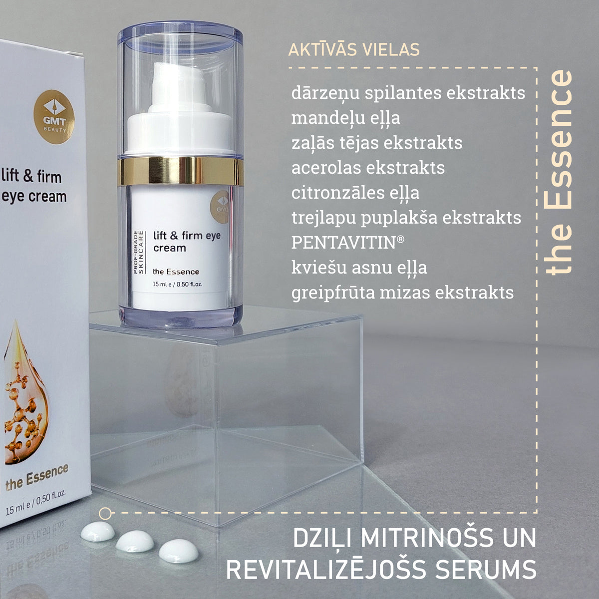 Nostiprinošs liftinga krēms acu zonai (Lift & firm eye cream), 15ml